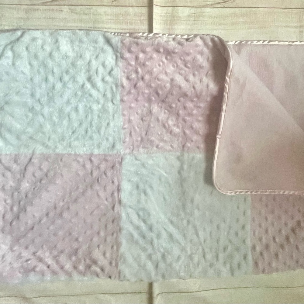 Spasilk Minky Raised Dot Baby Blanket with Satin Trim